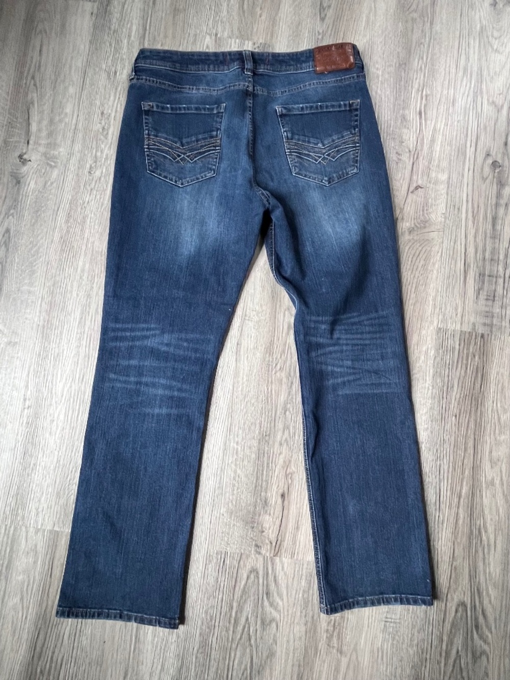 Seven7 Jeans Mens 34 x 32 Blue Denim Slim Straight Leg Dark Wash Retro whisker